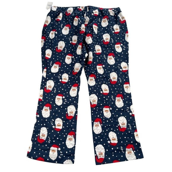 Old Navy Pajama Pants Womens 2X Navy Santa Claus Christmas Flannel Match The Fam - Picture 2 of 14